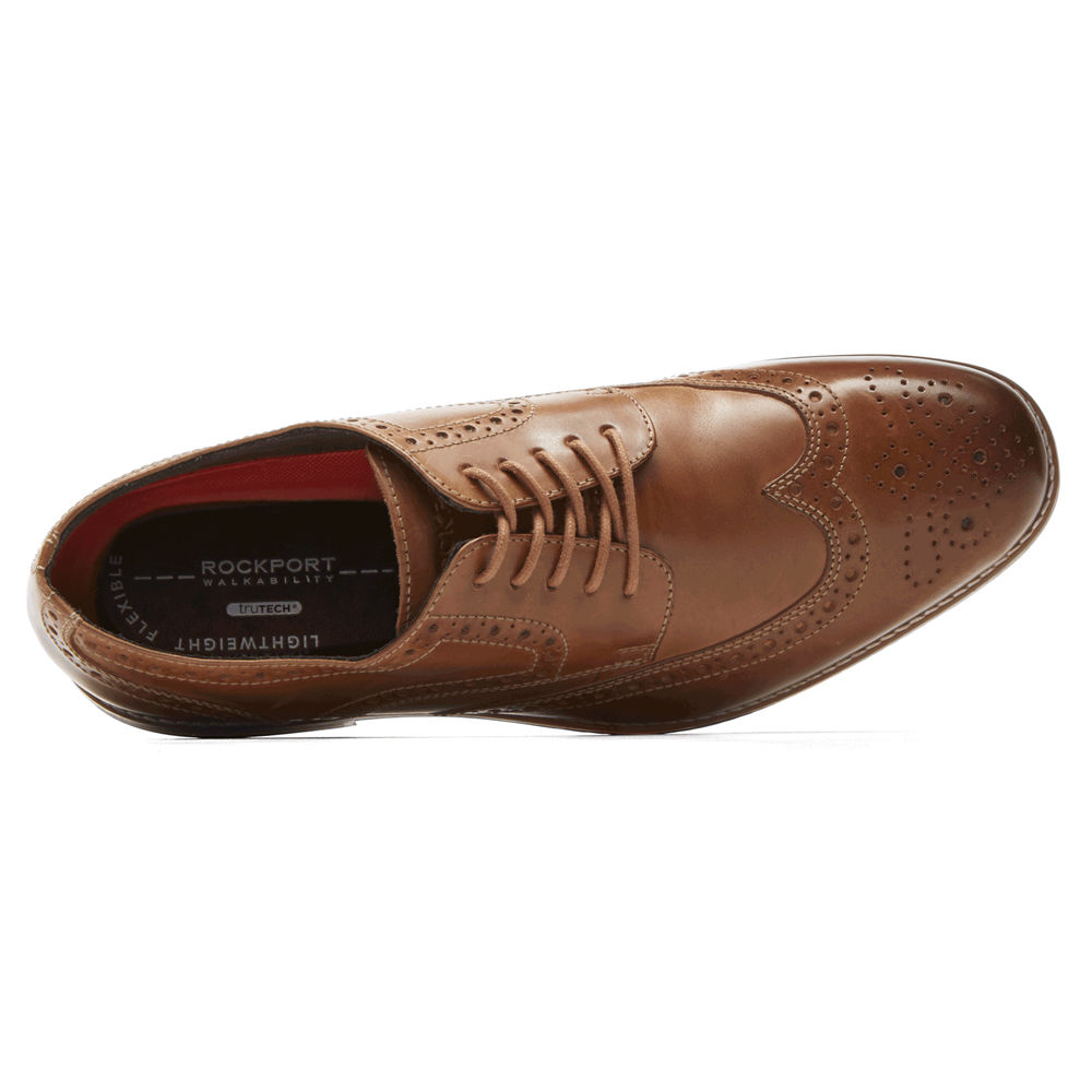 Rockport Singapore Mens Lace Up - Style Purpose Wingtip Brown - SZ3698241